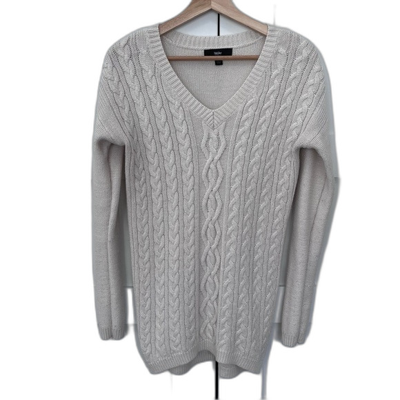 Mossimo sweater dress/longer length cream ivory cable knit size xs - Picture 1 of 5
